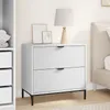 vidaXL Nočný stolík so zásuvkami Biely 63,5 x 36 x 61 cm Náhľad obrázku produktu 2