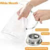 WUWEOT Carafe en verre de 2 litres avec couvercle en acier Voir les images du produit 4