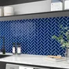 Samoprzylepne naklejki na płytki 3D wzór jodełka niebieski Podgląd zdjęcia produktu 9