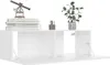 A white wall-mounted cabinet with two open doors, displaying a stack of books, a decorative telescope, and a potted plant on top. Podgląd zdjęcia produktu