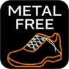 A black background with white text and an outline of a shoe. Produktbild-Vorschau
