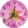 Glasuhr Wanduhr Küchenuhr Echt-Glas 30fi cm Blume rosa Produktbild-Vorschau 1