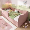 A child's bedroom with a pink bed, rug, and decorative elements. Produktbild-Vorschau