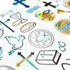 Oblique Unique 68 Sticker Aufkleber Set für Taufe Kommunion Produktbild-Vorschau 3