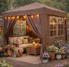 Faltpavillon 2,5 x 2,5 m Braunbeige, 4 Easy-Klett Produktbild-Vorschau 4