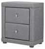 Homestyle4u Noční stolek 47x54x29 do ložnice, šedý, látkový Náhled obrázku produktu 10