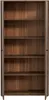 An open wooden cabinet with multiple shelves. Voir les images du produit