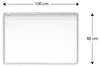 A whiteboard with dimensions indicated by measurement lines and text. Podgląd zdjęcia produktu