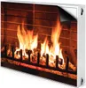 A radiator cover with a realistic image of a fireplace and burning logs. Náhľad obrázku produktu