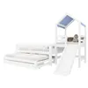 Merax Kinderbett 90x200cm mit Ausziehbett 90x190, Hausbett Produktbild-Vorschau 7