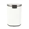 A white recycling bin with a silver lid and black accents is shown against a white background. Voir les images du produit