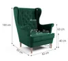 Sessel aus velours mit holzbeine Falco III, Ohrensessel mit Produktbild-Vorschau 3
