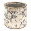 Clayre & Eef Blumentopf Ø 8x7 cm Grau Beige Keramik Blumen Produktbild-Vorschau 1