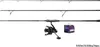 A fishing rod and reel set with a spool of fishing line, presented on a white background. Produktbild-Vorschau