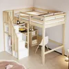 OKWISH Lit Mezzanine 90x200 cm avec Bureau et Étagères, Voir les images du produit 1