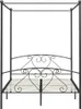 vidaXL Rám postele s baldachýnom Grey Metal 140 x 200 cm Náhľad obrázku produktu 2