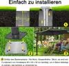 A collage showing the installation of a patio umbrella base and a scene of people enjoying a patio umbrella. Produktbild-Vorschau
