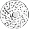 A close-up, top-down view of a stainless steel food grater disc. Anteprima dell’immagine prodotto