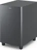 A dark gray Philips subwoofer is shown from a three-quarter angle against a white background. Voir les images du produit