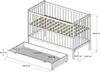 ZEE LUMI Kaschmir Babybett 120x60 cm mit Matratze Schublade Produktbild-Vorschau 5