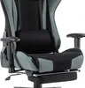 A close-up view of a black and gray gaming chair, focusing on the seat and lumbar support. Náhled obrázku produktu