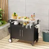 Profi Grillwagen mit Edelstahl-Arbeitsplatte & Unterschrank Produktbild-Vorschau 2