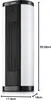 A vertical ceramic heater with dimensions indicated. Produktbild-Vorschau