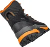 A single black and orange hiking boot is shown against a white background. Produktbild-Vorschau