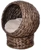 PawHut Rattan Katzenkorb Katzenhütte Katzenhöhle mit Kissen Produktbild-Vorschau 1