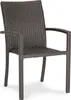 A single brown wicker chair with armrests is shown against a white background. Produktbild-Vorschau