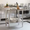 Piano di lavoro della cucina 82,5x55x85 cm in acciaio inox Anteprima dell’immagine prodotto 3