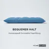 A blue cushion is shown on a white background with text and a logo. Náhled obrázku produktu