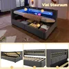 Łóżko tapicerowane, 90 x 200 cm, szare, idealne jako sofa, Podgląd zdjęcia produktu 4