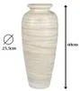 Dekorative schwere Bodenvase 60cm Creme - Relief aus Produktbild-Vorschau 4