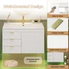 Mobiletto bagno con lavabo, mobile lavabo sospeso con Anteprima dell’immagine prodotto 7