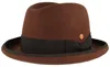 Mayser eleganter Homburg Wollfilz-Anlasshut mit Einfass in braun