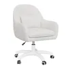 A white office chair with a small pillow on a white background. Voir les images du produit