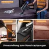 Collage showing different uses of a vacuum cleaner, including on a bed, in a car, and on furniture. Produktbild-Vorschau