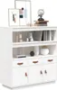 vidaXL Deska barowa biała 100x40x108,5 cm lite drewno Podgląd zdjęcia produktu 4