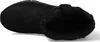 A top-down view of a black boot with a fluffy lining. Voir les images du produit