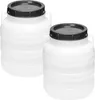 Two white plastic barrels with black lids are shown against a white background. Produktbild-Vorschau