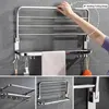 Stříbrný držák na ručníky, který se instaluje bez vrtání – Náhled obrázku produktu 3
