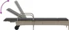 Sonnenliege mit Rollen und Auflage Hellgrau Poly Rattan Produktbild-Vorschau 7