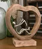 Scultura figura 29x9x30 cm madre bambino giocare gioia Anteprima dell’immagine prodotto 3