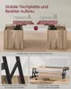 A product image showing two options for assembling a lift-top coffee table, with close-ups of its features. Produktbild-Vorschau