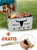 Holzkohlegrill, BBQ Grill +Zange Gartengrill 43x22 cm, Produktbild-Vorschau 1
