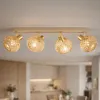 Luxolar LED Deckenlampe 4-flammig E27 Rattan Boho Produktbild-Vorschau 3