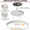 Diagram showing the installation steps for a ceiling light fixture. Anteprima dell’immagine prodotto