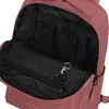 Close-up view of the interior of a rosé-colored backpack, showing the main compartment and a zippered pocket with a key clip. Produktbild-Vorschau