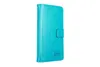 A turquoise bookstyle wallet case for a mobile phone, presented against a white background. Podgląd zdjęcia produktu